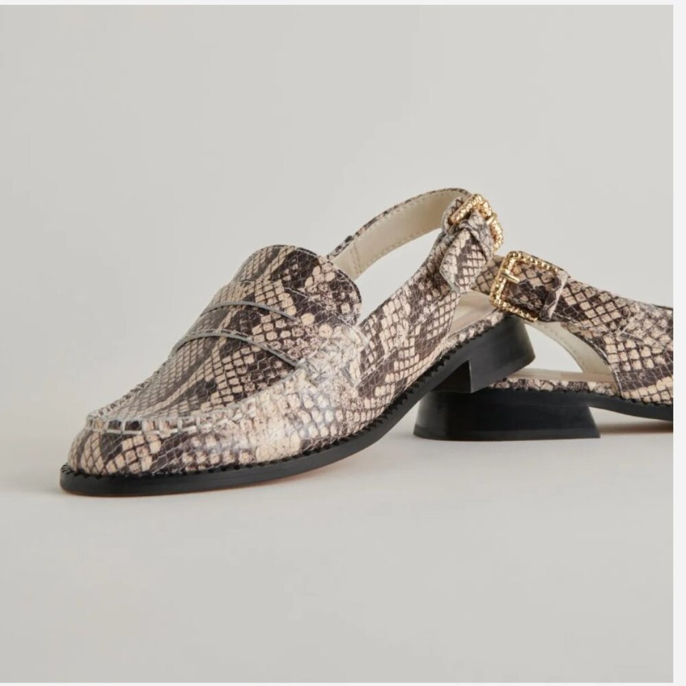 Dolce Vita Hardi Loafers in BLACK WHITE EMBOSSED SNAKE